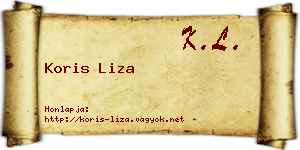 Koris Liza névjegykártya